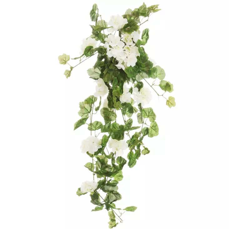 pelargonia riippuva valkoinen - Tekokasvit ja tekokukat - 6410413293182 - 1