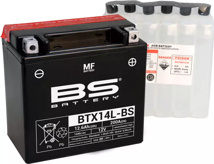 Pienkoneakku BS Battery BTX14L-BS MF (cp) Maintenance Free - Pienkoneakut 10-30Ah - 3661451001052 - 2