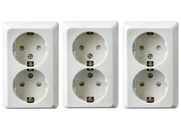 Pistorasia 2-os maadoitettu 3kpl - Pistorasiat  - 6438140900432 - 3