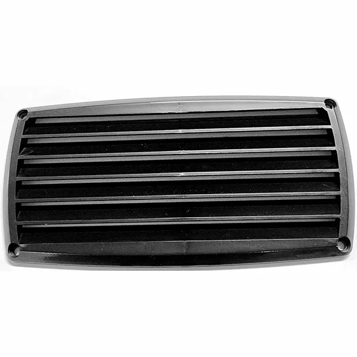 Ritilä abs 201x101mm musta - Veneen läpiviennit ja putkiosat - 8033137007132 - 2