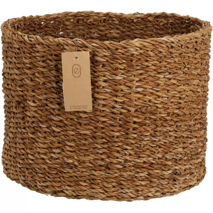 Punottu säilytyskori seagrass 30x28 cm - Sisustuskorit - 8720573787192 - 1