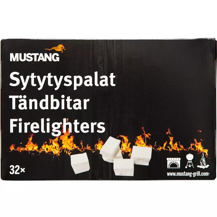 mustang sytytyspalat 32kpl - Sytytyspalat ja polttoöljyt - 6410411826672 - 2