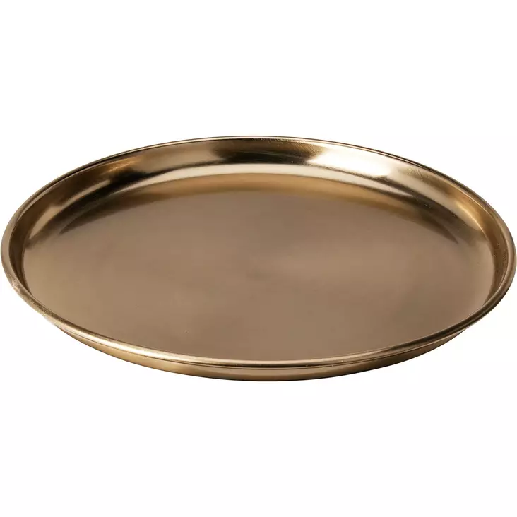 Kultainen tarjotin 28 cm pyöreä - Tarjoilukulhot ja tarjoiluastiat - 8721037583022 - 1