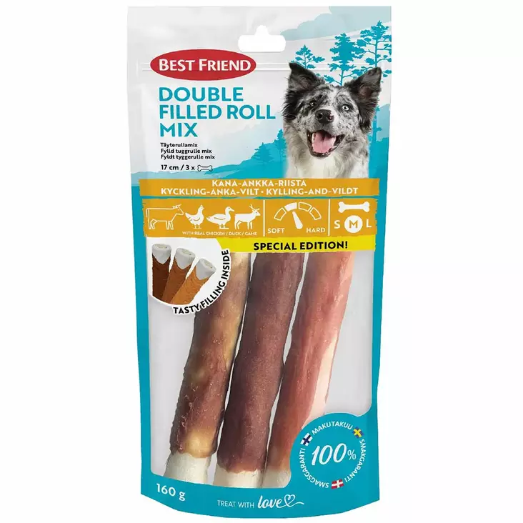Best friend double täyterullamix - Koiran puruluut, purutikut ja pururullat - 5700551172892 - 1