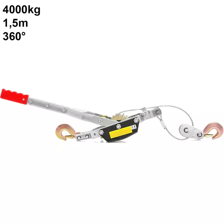 Käsitalja vaijerilla 4000kg - Ketjutaljat ja vaijeritaljat - 6438168030722 - 1