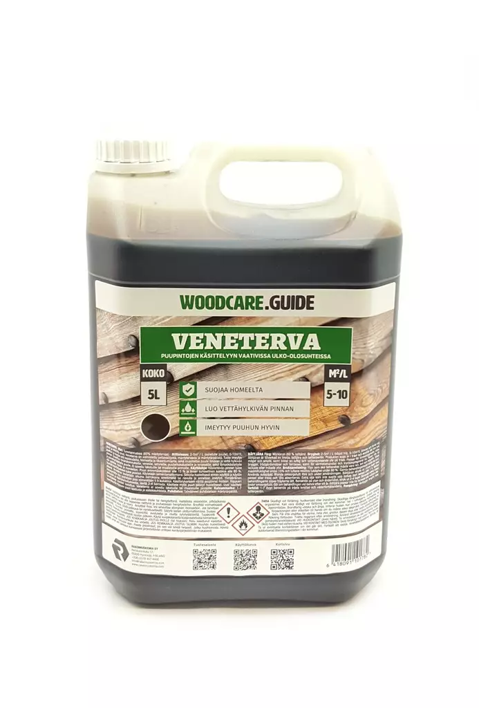 Veneterva 5L Woodcare Guide - Venetervat, tärpätit ja käsittelyöljyt - 6418091101782 - 1