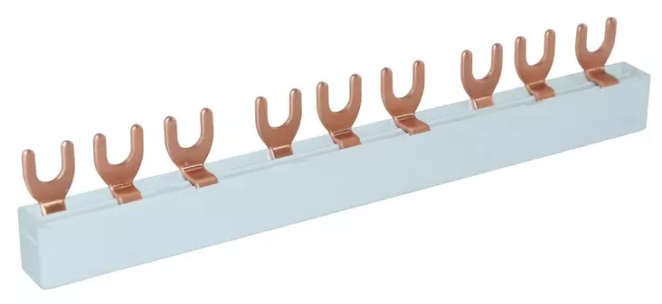 Virtakisko 9 moduuli 3P 10mm2 haarukka - Sähkökeskustarvikkeet ja sulakkeet - 6438140903372 - 2