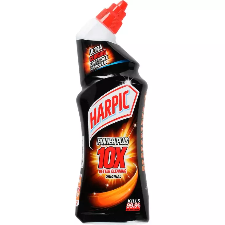 Tehokas harpic power plus wc geeli 750 ml puhdistaa wc istuimen ja poistaa kalkin - Saniteettipesuaineet - 5714970008472 - 1