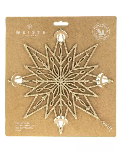 Kultainen joulukuusen tähti - Kuusenkoristeet - 6412740002192 - 1