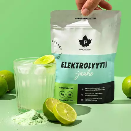 Elektrolyyttijauhe sitruuna lime 240g puhdistamo - Vitamiinit ja jauheet - 6430039223363 - 2