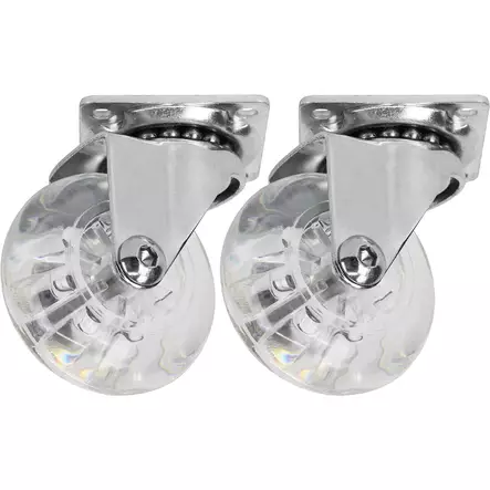 kalustepyörä 50 mm kirkas 2 kpl pakkaus - Kalustepyörät - 6414675132463 - 1