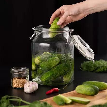 Lasipurkki patenttikannella 3 litraa marjukka - Säilöntäastiat - 6410413135963 - 2