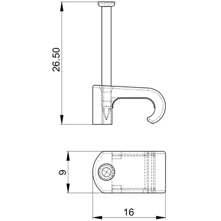 naulakiinnike opal cqp282 mittakuva - Johdonsuojat ja johdon kiinnitystarvike - 6438056309053 - 2