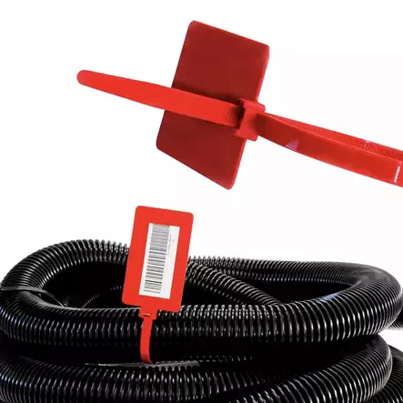 Punainen nippuside merkintäkilvellä 280x7,5 mm - Nippusiteet ja rst-nippusiteet - 8014748304643 - 1