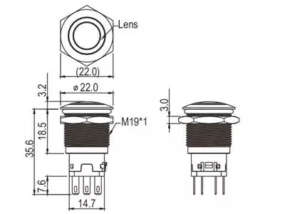 painokatkaisimen mitat - Auton katkaisimet - 6438255302633 - 2
