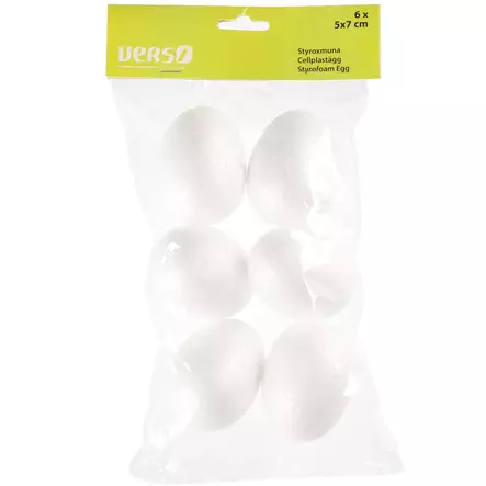styroxmuna 6kpl pakkaus askarteluun - Askartelutarvikkeet  - 6410412746023 - 1