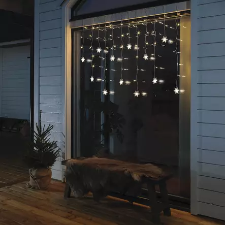 valoverho ikkunaan lumihiutale - Valosarjat ja valonauhat - 7318300491033 - 1