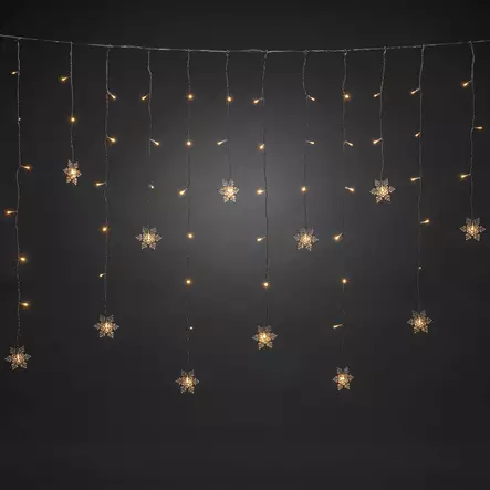 kaunis valoverho ikkunaan led-lumihiutale - Valosarjat ja valonauhat - 7318300491033 - 2