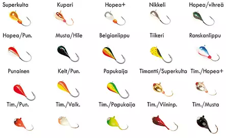 Volfram Morri 5mm Belgian lippu - Pilkkimorrit, pilkkivärikoukut ja koukut - 6418252775333 - 2