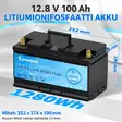 Älykäs lifepo akku asuntoautoon kepworth 100ah 12v - LifePO4-akut - 6438471355703 - 2