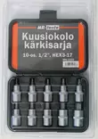 Kuusiokolokärkisarja 10-osainen 1/2" HEX3-17 - Porakoneen kärjet - 6430032153063 - 1