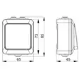 Kytkin pinta opal pro black mittakuva tuontitukku - Sähkökytkimet ja himmentimet - 6438056309183 - 2