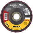 Mirka abranet max lamellilaikka 125mm p120 edestä kuvattuna, en 13743 standardi näkyvissä - Kulmahiomakonelaikat 230mm - 6416868950533 - 1