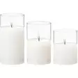 Led lasikynttilät milton 3 kpl - Led-kynttilät - 6410416482323 - 1