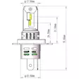 M tech pro smart h4 polttimopari mittakuva tuontitukku - LED-polttimot ja LED-sarjat - 5901508556363 - 3