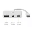 Moniporttisovitin usb a usb c 3,5mm naaras - Liittimet, adapterit ja telakointiasemat - 5412810415953 - 3