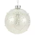 Valkoinen helmipallo joulukuusen koriste - Kuusenkoristeet - 6412740130093 - 1