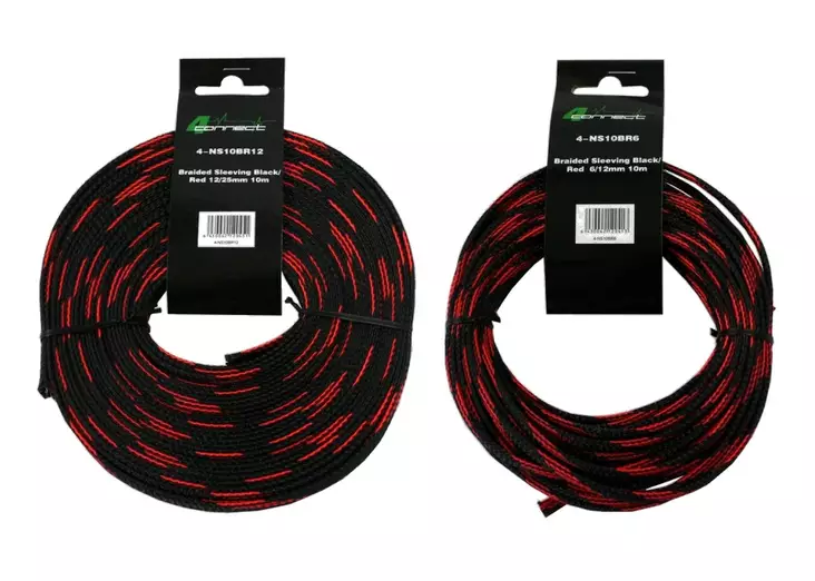 NYLONSUKKA PUNAMUSTA 6-25mm 10m LAJIT. - Kutistesukat ja yleistarvikkeet - 6430042120413 - 1