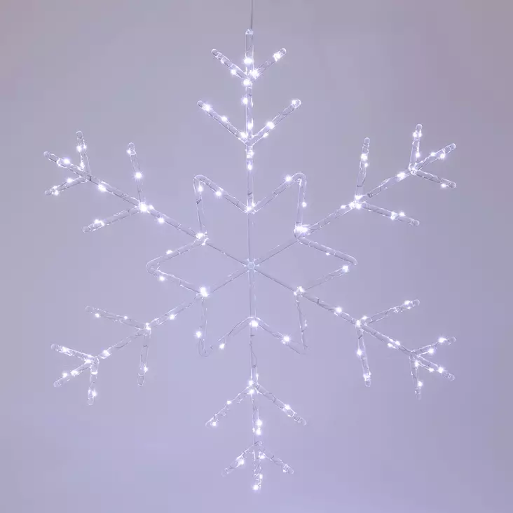 Valokoriste lumihiutale kirkas valkoinen valo - Valokoristeet - 8721461081613 - 1