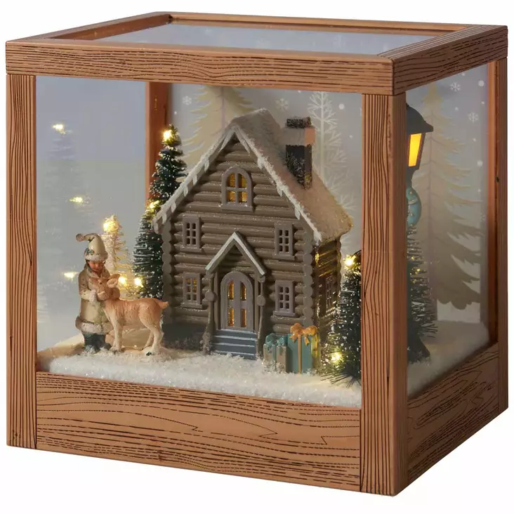 Miniatyyri jouluasetelma led valolla pöytäkoriste - Joulukoristeet - 8721461173523 - 1