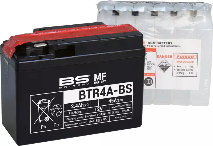 Akku BS Battery BTR4A-BS MF (cp) 12V 2,3Ah - Pienkoneakut 2-5Ah - 3661451001243 - 2