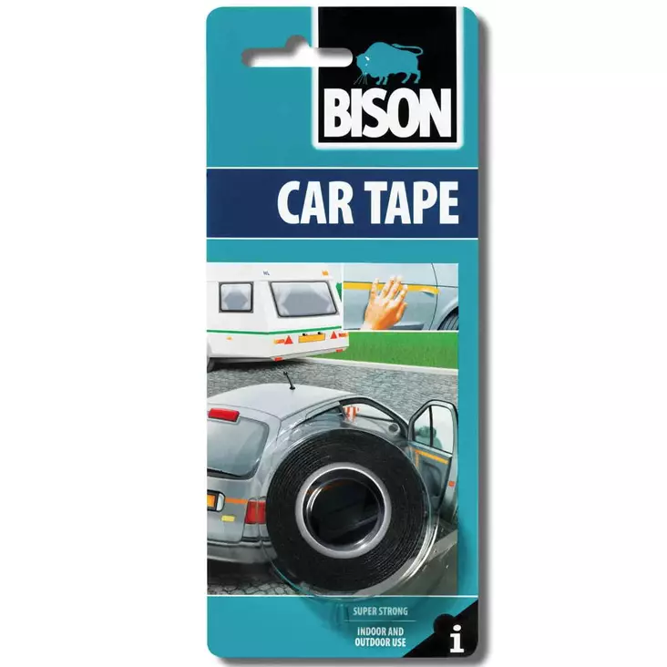 Bison autoteippi 19mm 1,5m - Liukuesteteipit ja kakspuoliteipit - 8710439036533 - 1