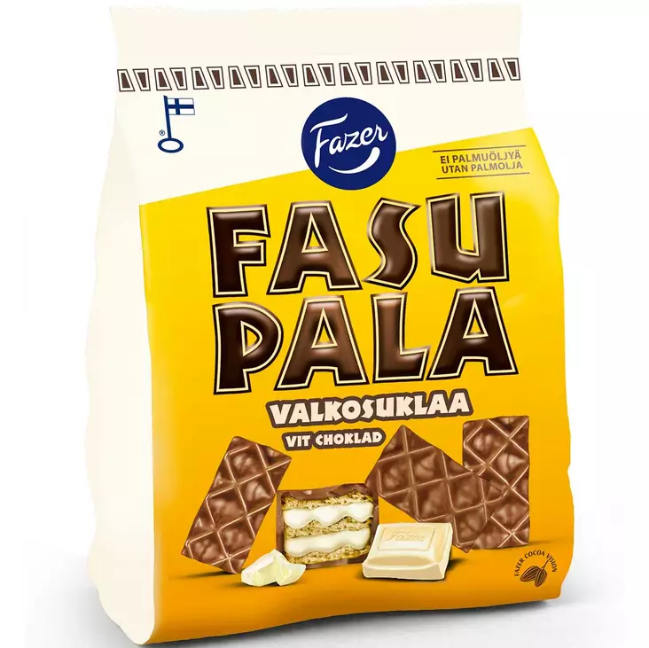 Fazer fasupala valkosuklaa vohvelikeksi 199 g - Keksit ja naposteltavat - 6416453076433 - 1