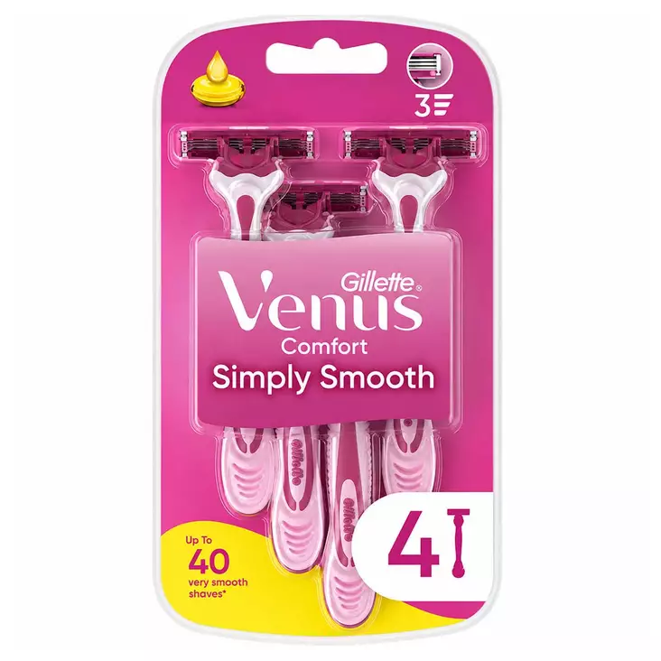 Gillette venus comfort simply smooth kertakäyttöhöylät 4 kpl - Henkilökohtainen hygienia - 8006530129893 - 1
