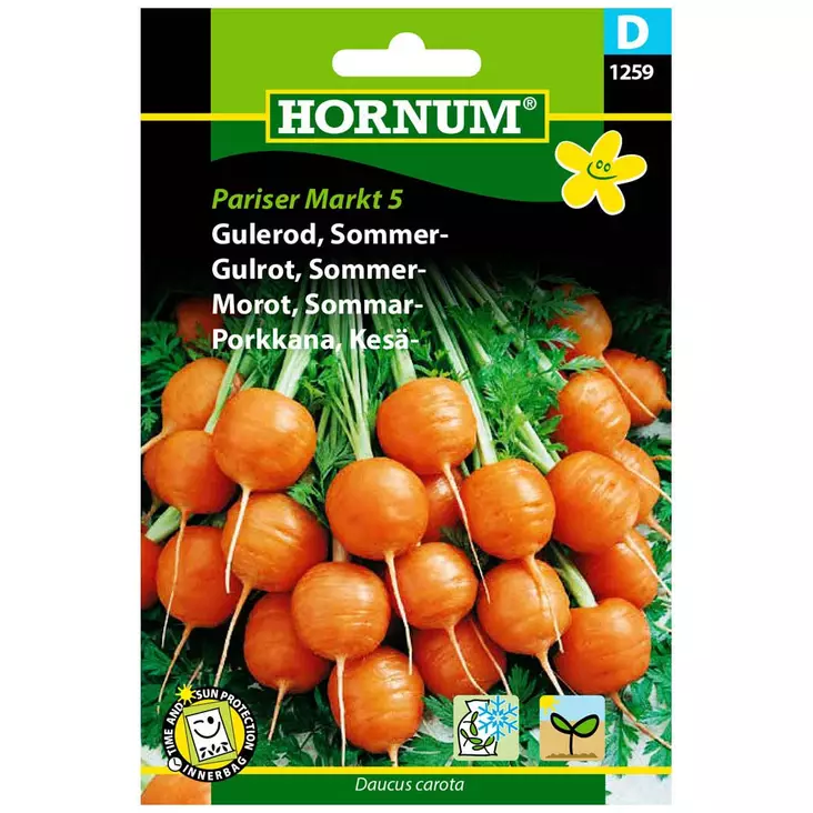 hornum kesäporkkana, pyöreä naposteluporkkana - Siemenet - 5708787012593 - 1