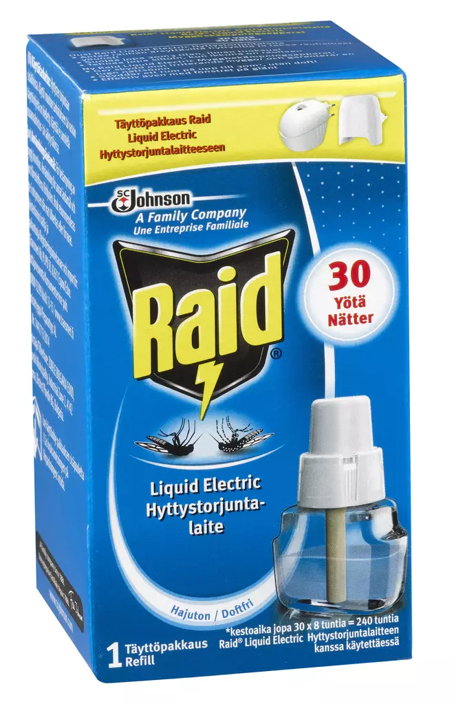 Hyttystorjuntalaitteen täyte Raid 21ml - Hyönteismyrkyt - 5000204803723 - 1