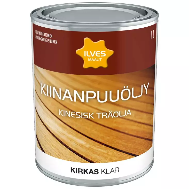 Ilves kiinanpuuöljy kirkas 1l - Puuöljyt ja suoja-aineet - 6430026950173 - 1