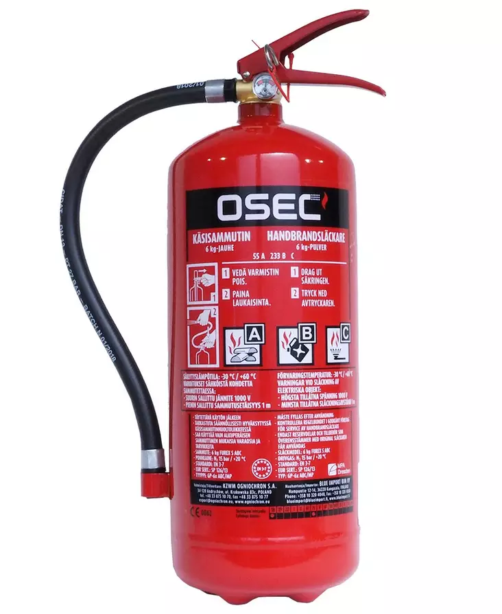 jauhesammutin 6kg - Sammuttimet ja peitteet - 6430066033843 - 1