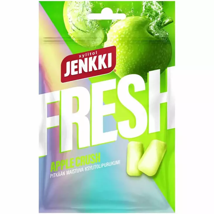 Jenkki fresh apple crush ksylitolipurukumi vihreä omena - Pastillit ja purukumit - 6420256912683 - 1
