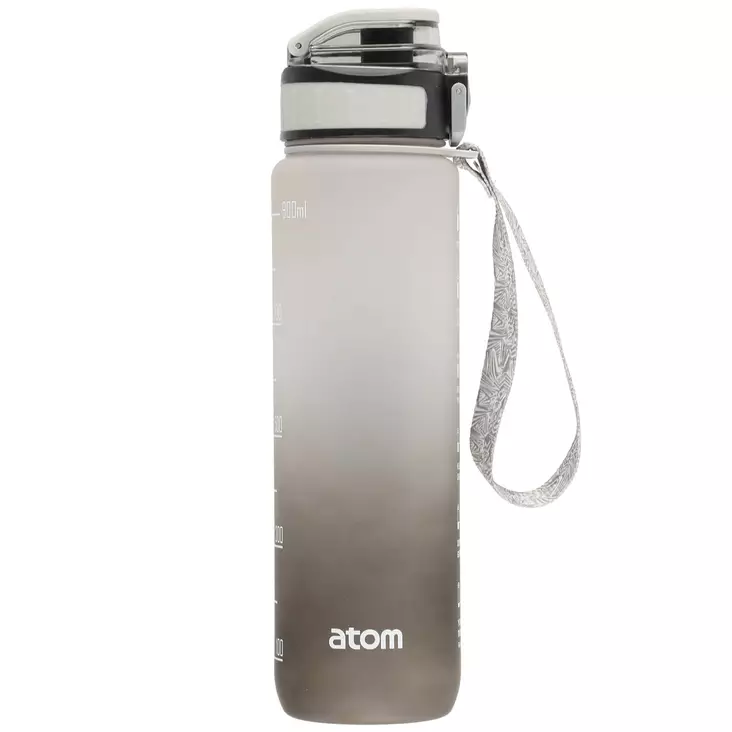 Musta juomapullo harmaa vesipullo kantohihnalla  - Juomapullot ja urheilukassit - 6410416240183 - 1