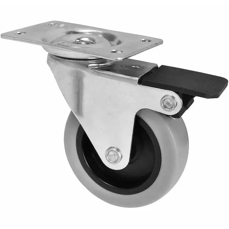 kääntyvä kalustepyörä jarrulla 75 mm - Kalustepyörät - 6414675027943 - 1