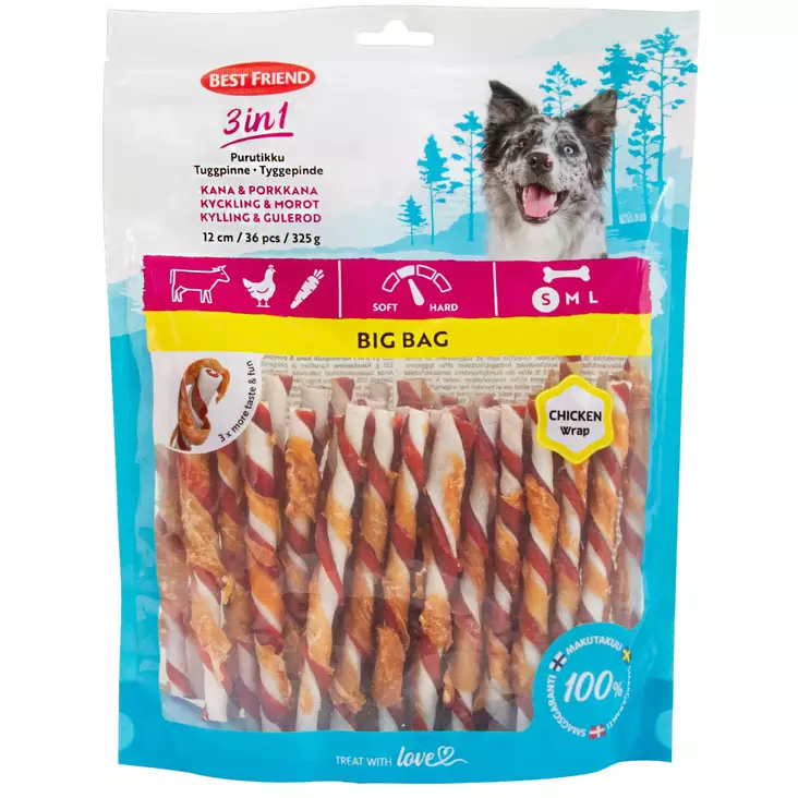 Purutikku koiralle 3 in 1 kana - Koiran puruluut, purutikut ja pururullat - 5700551172083 - 1