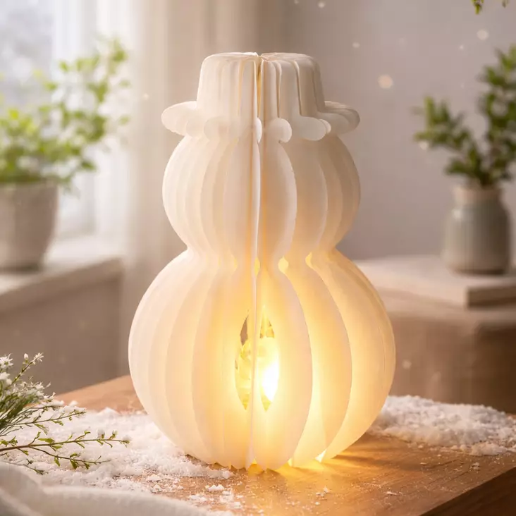 Lumiukko paperi valaisin - Pöytävalokoristeet - 8721037630313 - 1