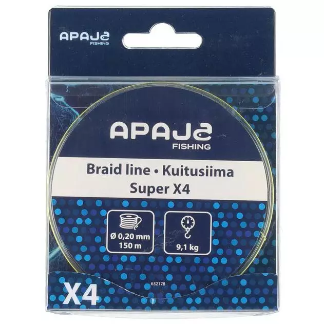 Kuitusiima super x4 150m 0,20mm 9,1kg - Siimat - 6410416321783 - 1