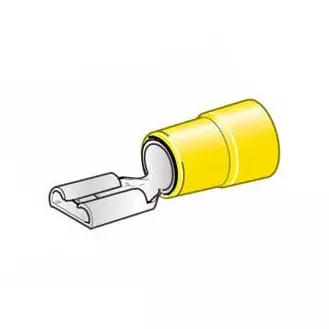 Laattaliitin naaras 6,3mm 50kpl keltainen - Abikot - 6438471273373 - 1