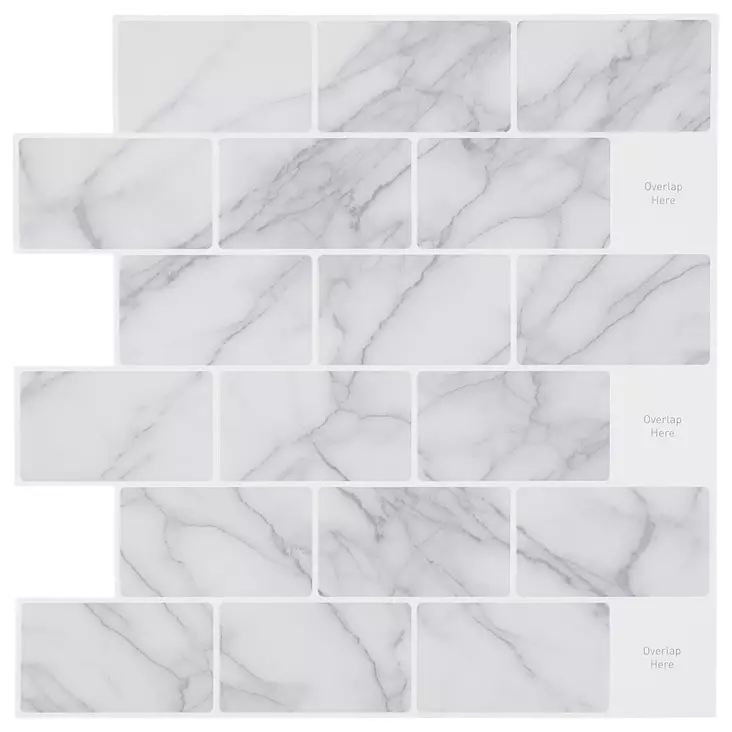 Laattatarra valkoinen marmori 30x30 cm - Rakennuslevyt - 6410416451503 - 1